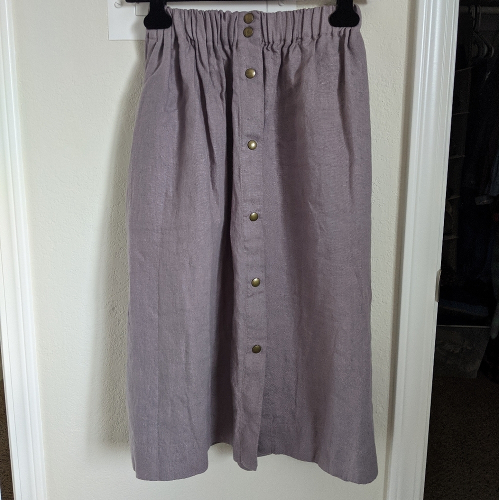 notPERFECTLINEN Purple A-Line Skirt